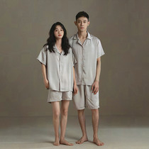 Couples dress pajamas female net red wind summer ice silk premium sense 2022 new silk one man home wear summer