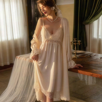 Ice silk pajamas feminine lace thin summer suspender chest cushion nightgown 2022 new spring and autumn silk nightdress