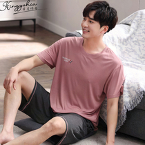 Modal Mens Pajamas Summer Thin Cotton 2022 New Summer Teen Plus Size Short Sleeves Loungewear