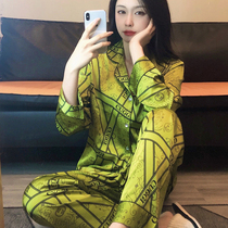 Ice silk pajamas female high-grade internet celebrity explosive ins wind spring and autumn 2022 new summer silk home wear
