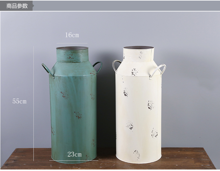 Chống gỉ retro cũ bình dị sắt xô hoa xô hoa xô hoa cửa hàng hoa nhà cắm hoa khô bình hoa trang trí - Vase / Bồn hoa & Kệ chậu gốm trồng lan kiếm