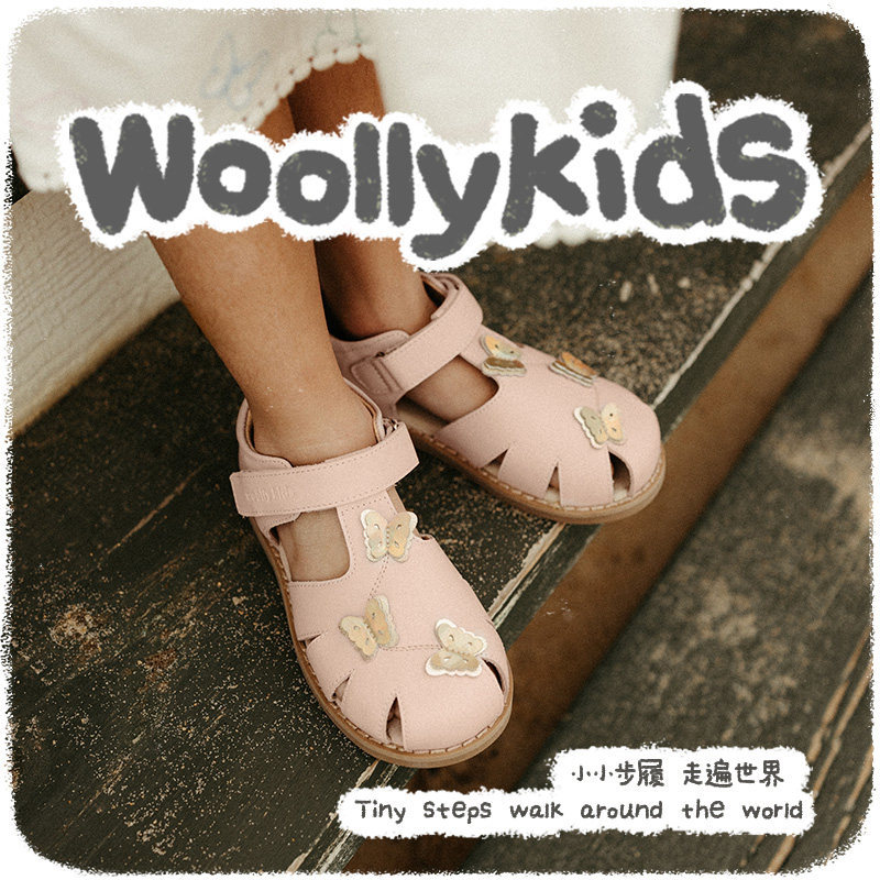 Wollykids Spring and Summer New Style 3~6 Year Old Girls' Genuine Leather Sandals Princess Style Non-Slip