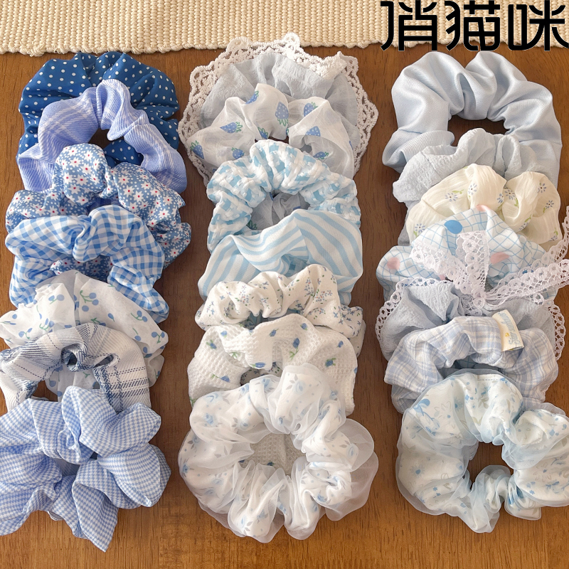 Korean Style Preppy Scrunchie Set, Exquisite and Fresh, Cute Girl Ponytail Hair Ties, Elastic Bands