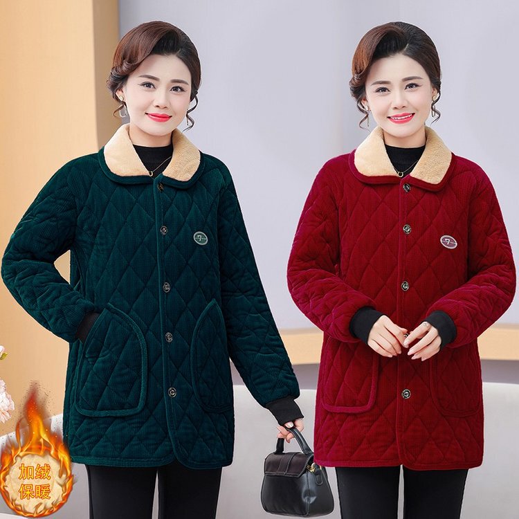 New Winter Cotton-Padded Clothes for Middle-Aged and Elderly Women, Mom-Style Clothing, Fleece-Lined and Thickened, Anti-Dirt Coveralls, Warm Workwear, Cotton Jackets New Winter Cotton-Padded Clothes for Middle-Aged and Elderly Women, Mom-Style Clothing, Fleece-Lined and Thickened, Anti-Dirt Coveralls, Warm Workwear, Cotton Jackets
