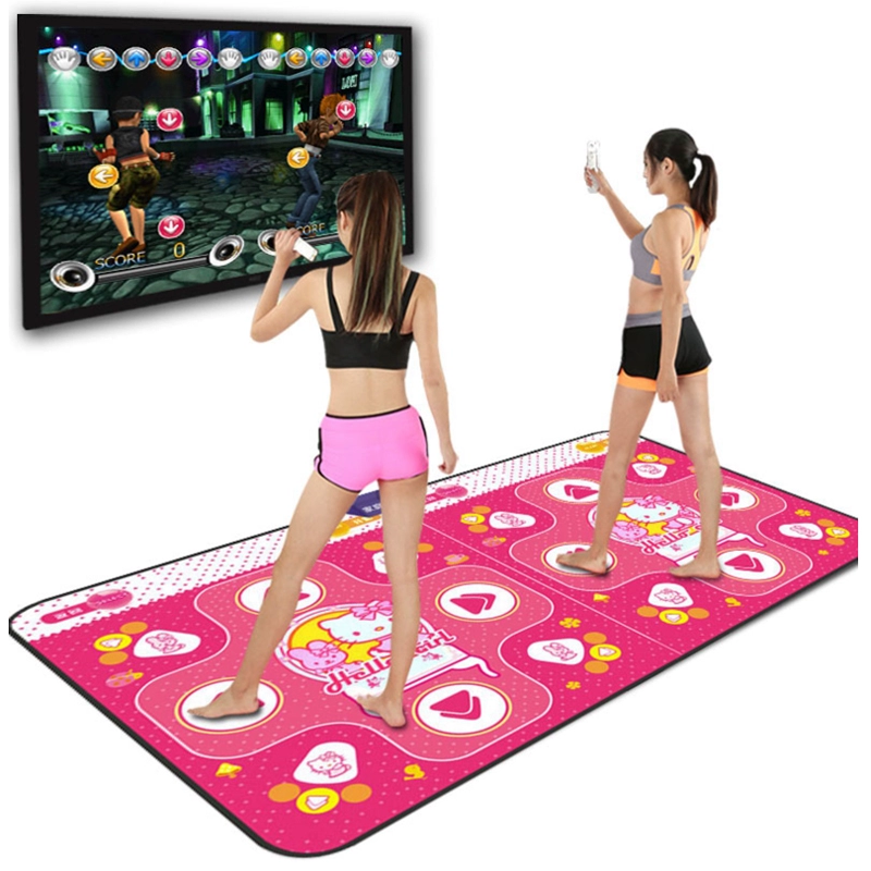 Mingbang Double dance mat nhà chạy trò chơi máy dày múa tay múa chân múa máy somatosensory máy nhảy TV sử dụng - Dance pad