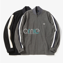 British Classic Wool Texture Two-color Ribbon Trim Baseball Collar Loose MA-1 Air Force Flying Jacket