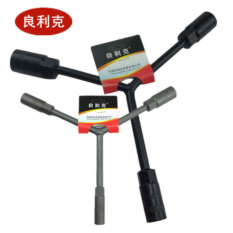 Taiwan heavy-duty three-pronged socket wrench Y-shaped tire hexagonal wrench auto repair plus hard T-word tools imported CRV