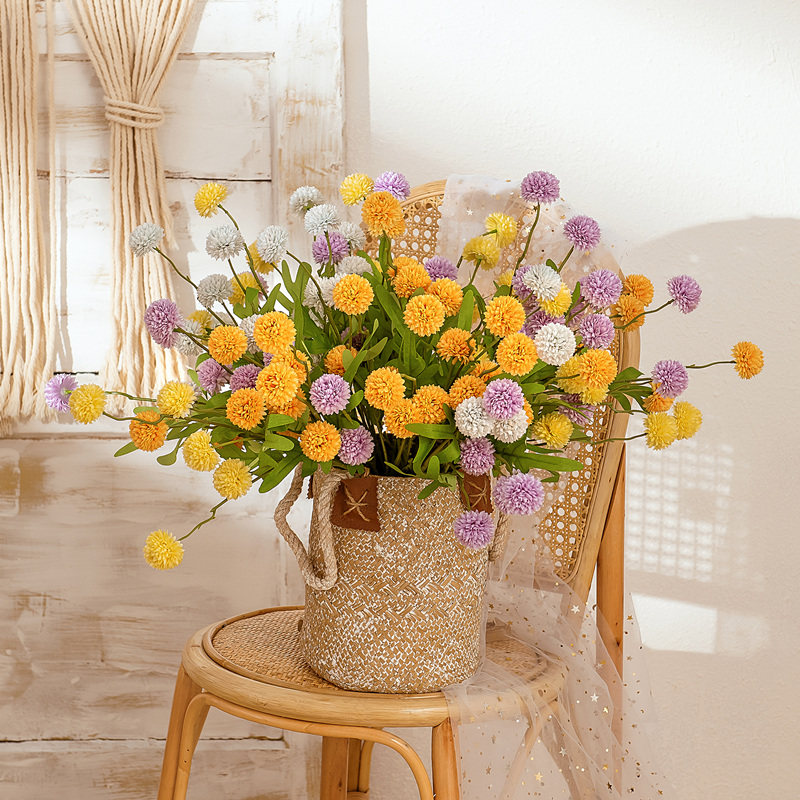 Simulation Flowers Fake Flowers Furnishing dandelion Dry flower bouquet Home Living room Desktop Decorative Pendulum flower Flower Pendulum