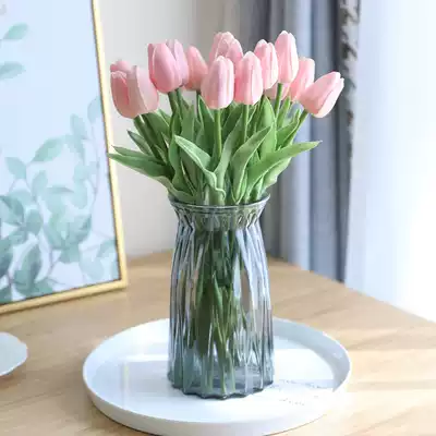 ins wind tulip simulation flower fake flower home living room decoration flower dining table desktop decoration Floral dry flower bouquet