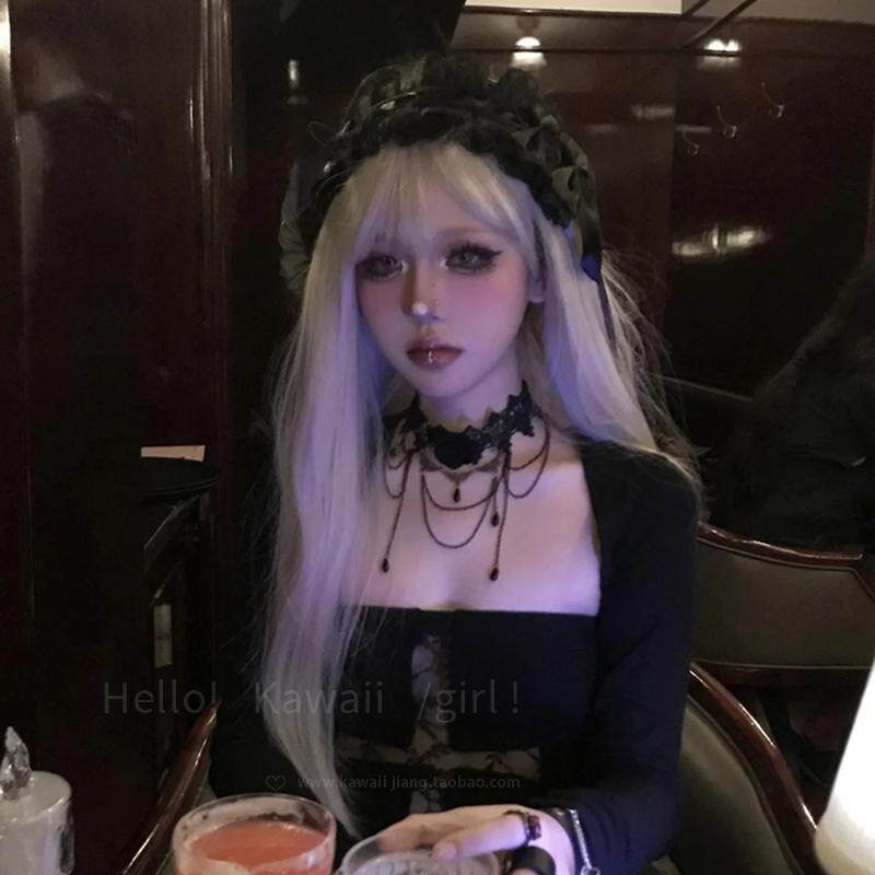 Dark retro black lace choker necklace with tassel pendant, Halloween accessory