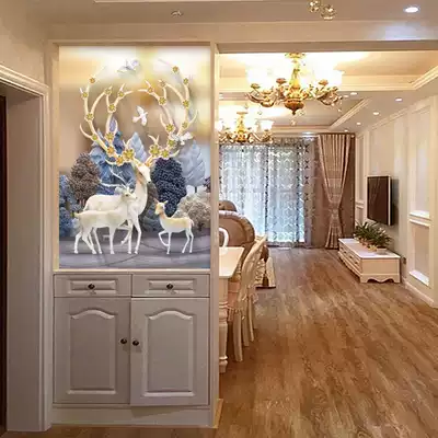 Nordic entrance glass art Living room screen American simple decoration Shoe cabinet Frosted powder room partition craft painting