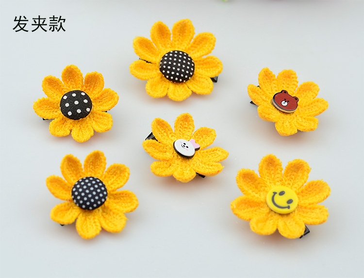 Handmade Sun Flower Zamatail Trẻ em Tóc Vòng Cô gái Đầu Hoa Phụ kiện Tóc Trẻ em Dây tóc Em bé Kẹp tóc Kẹp tóc cài tóc cô dâu