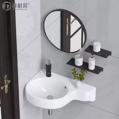 Powder room corner basin hanging basin small wall type ceramic wash basin triangle washbasin corner small mini Basin