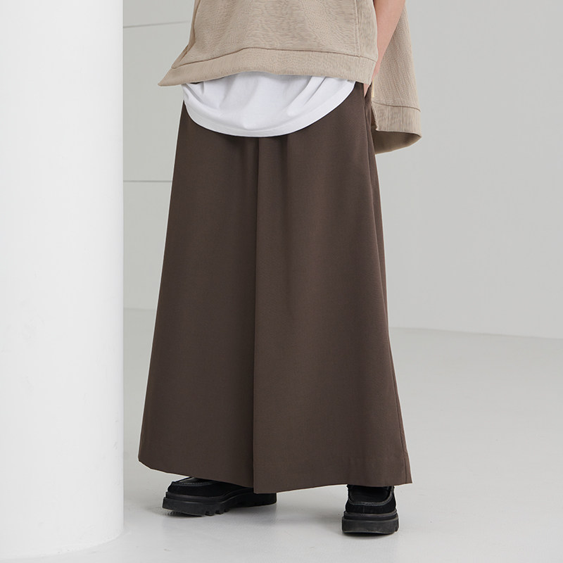 BEEKITE original designer wool blend wide-leg culottes Japanese neutral elegant drape silhouette samurai pants