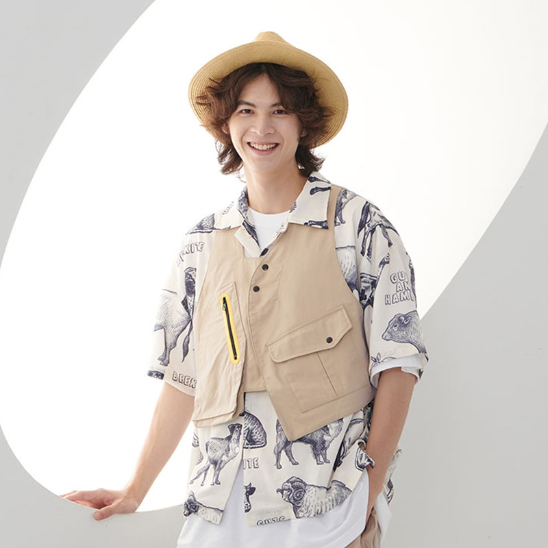 BEEKITE Irregular Tactical Vest Gradient Metal Color Adjustable Back Hollow Overlay Japanese Retro - Taobao