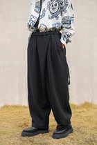 BEEKITE grinding loose with pleated skirt pants long pants imitation fur thick outline-shaped pituality tightness tightness of the waist day