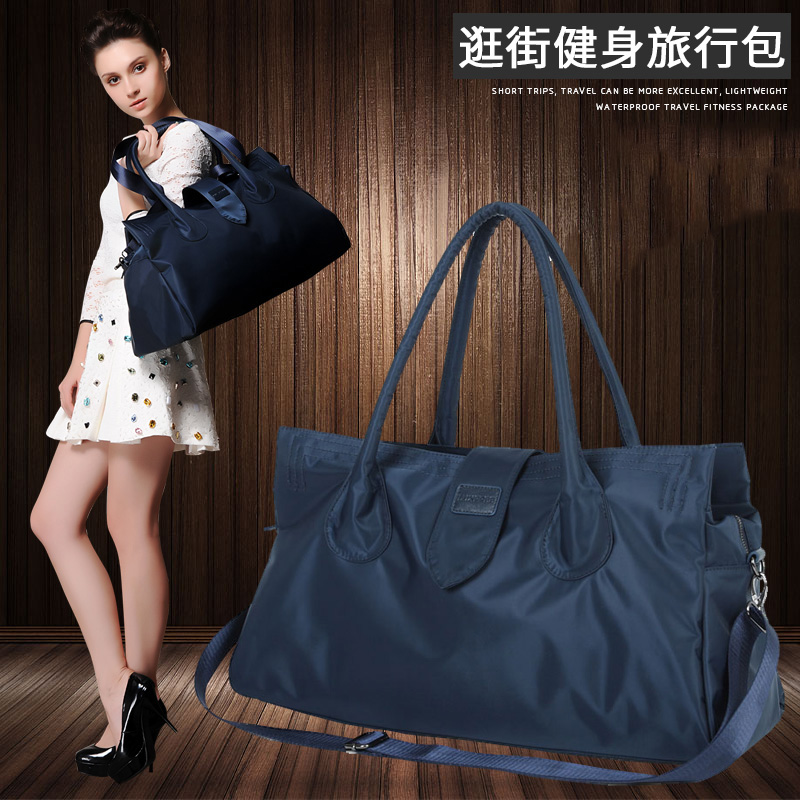 Travel bag women's hand fashion travel bag short luggage bag large capacity light canvas nylon Oxford cloth bag