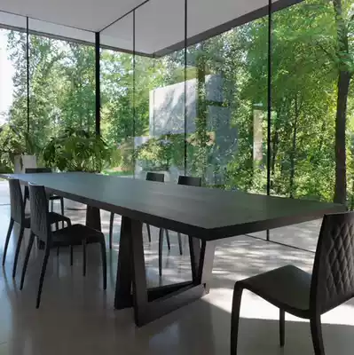 Solid wood conference table long table American retro negotiation table long bar table large simple desk Workbench