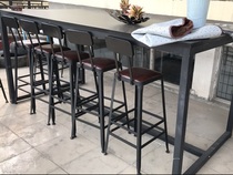 Iron bar chair creative high chair European bar chair front desk retro bar stool simple high foot stool small leather chair