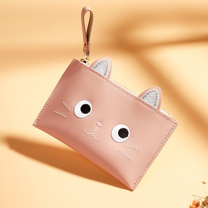 Small fresh coin purse ladies ultra-thin mini card holder 2022 new embroidery personalized bank card holder key holder