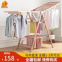 Xinjiang drying rack floor folding indoor and outdoor aluminum alloy balcony cold drying clothes rack quilt artifact household