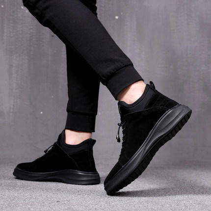 Martin boots men's tall men's boots mid-tube leather boots tide short boots snow boots men's winter plus velvet warm cotton shoes men's winter shoes