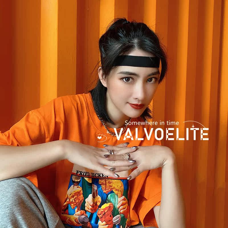 VALVOELITE Sport hair with female pure color head Hip Hop Street Dance Running Fitness Room Antiperspiration Yoga Bunch Hair Band