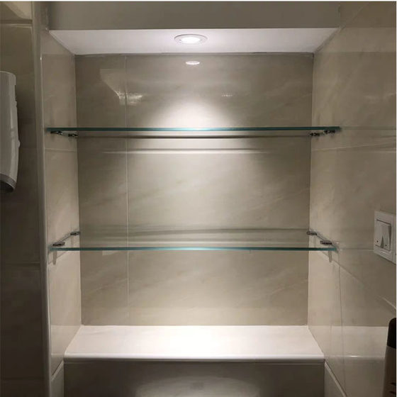 Glass laminate custom bathroom storage shelf wine cabinet glass partition/tempered glass storage shelf custom 8mm