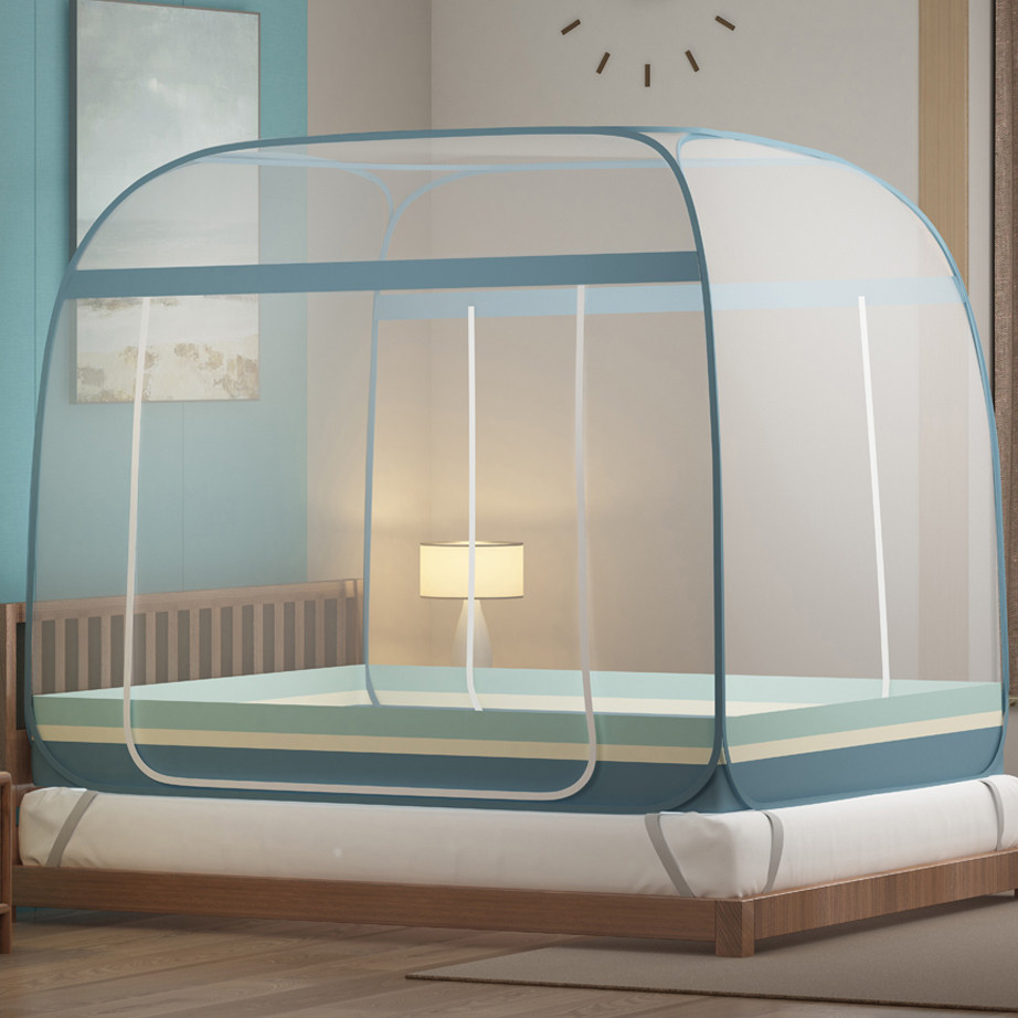 Mongolian bag mosquito net generous top double door bottom no bottom 1 5 m 1 8m1 2 can be folded without installation for home double