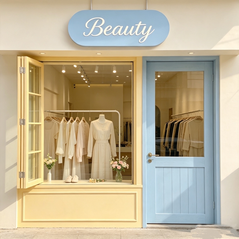 Cream-Colored Ins-Style Clothing Store, Milk Tea Shop, Solid Wood Glass Door, Entrance Door, Courtyard Door, Garden Door