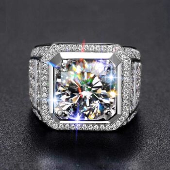Zirconia studded men's classic baby's breath ring