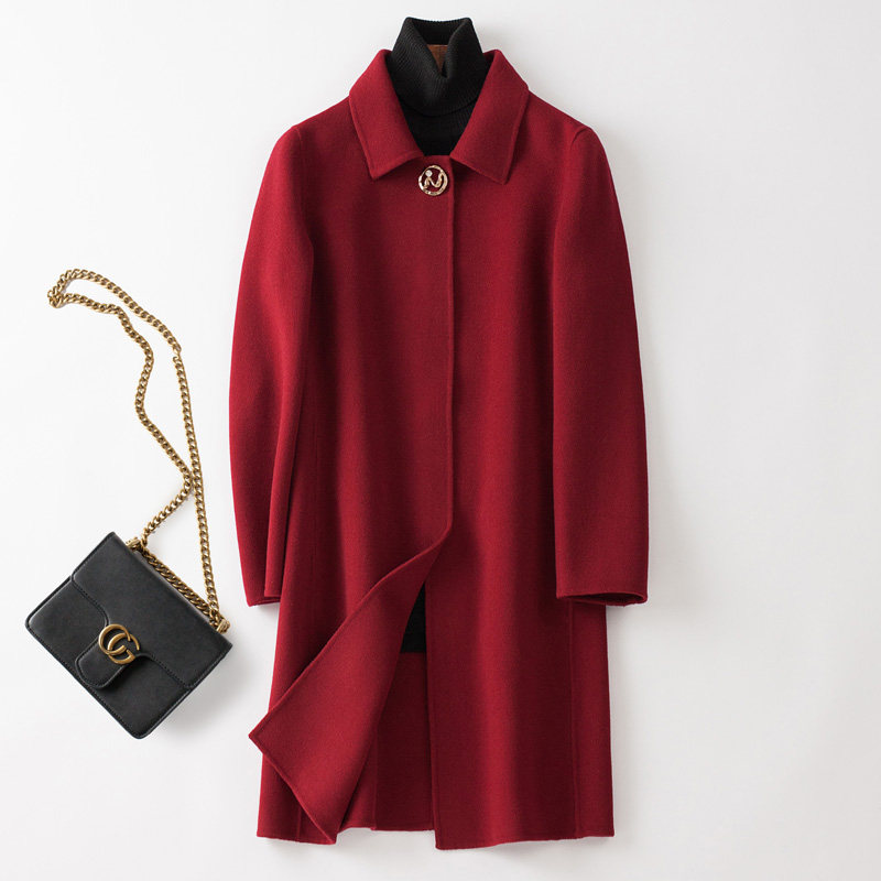 Mother dress autumn and winter new bifacial, cashmere big coat big code middle-aged and elderly women's fur, noble winter clothing jacket 