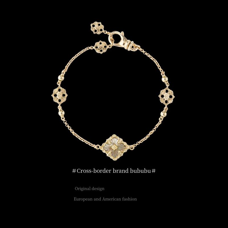 Buji Lati Opera Bracelet for Women, Buccellari Silk Mother-Of-Pearl Amazonite Four-Leaf Clover, Light Luxury with a High-End Feel Buji Lati Opera Bracelet for Women, Buccellari Silk Mother-Of-Pearl Amazonite Four-Leaf Clover, Light Luxury with a High-End Feel