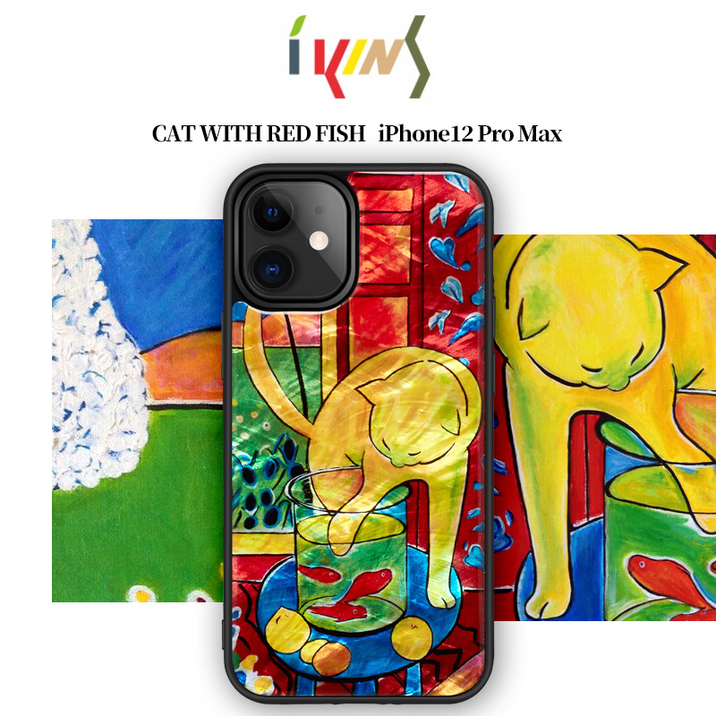 Japan ikins Korea manufacturing suitable for iPhone13Promax 12mini red fish cat Sichuan fritillaria mobile phone protection shell