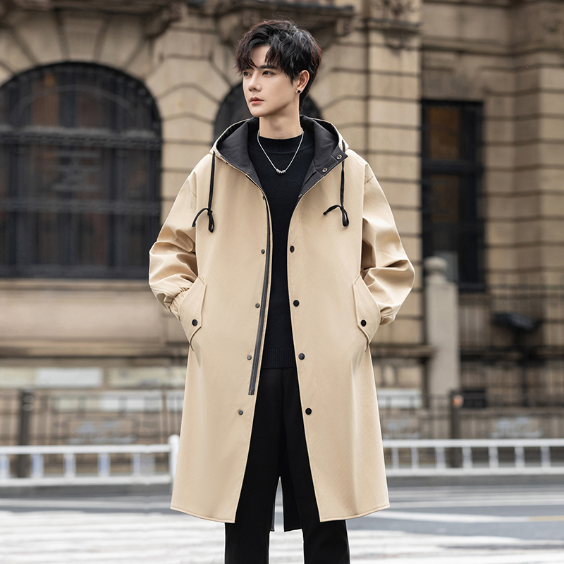 Long Trench Coat for Men, Spring and Autumn Jacket, Trendy Winter Thick Parka, British Style Men's Jacket Long Trench Coat for Men, Spring and Autumn Jacket, Trendy Winter Thick Parka, British Style Men's Jacket