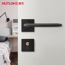 Huitai Dragon Mute Door Lock Indoor Bedroom Nordic Wind Room Door Lock Modern Minima Matte Black Split Lock Universal