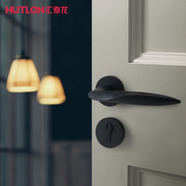 Tandem Tyrone indoor room door lock wooden door bedroom mute buffer door lock modern minimalist split lock Q31 black