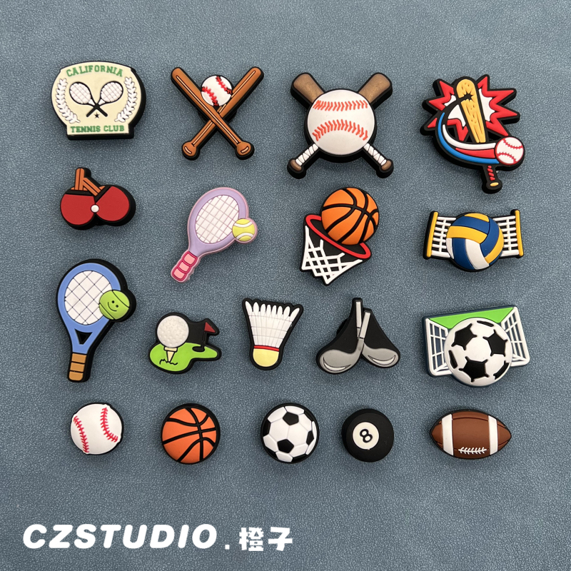 New Crocs Shoe Accessories Shoe Charms Suitable for Crocs Shoe Decoration Accessories Shoe Buckle Decorations Ball Sports Tennis