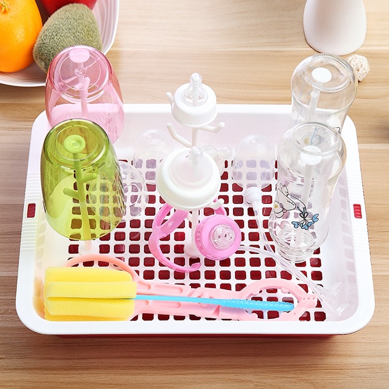 Baby bottle drying rack Dust-proof drain rack Drying storage bracket Baby water cup drying rack Cup holder tray