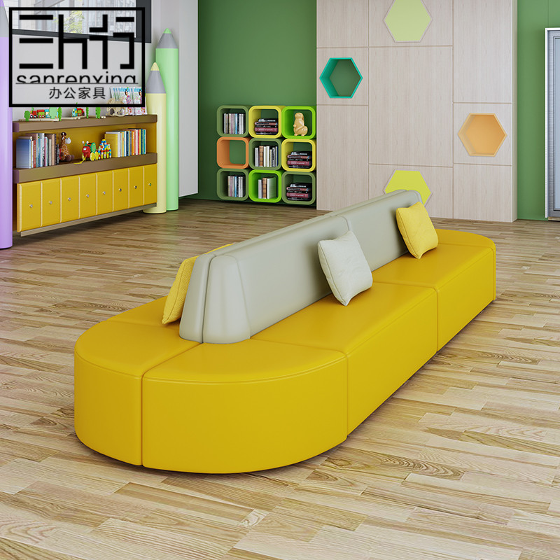Creative leisure reception special-shaped double-sided back-to-back parents rest waiting for clothing store office reception sofa combination