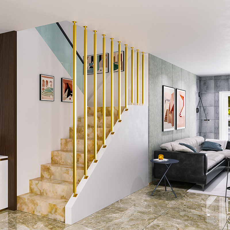 Automatic inside-out duplex stairway armrest loft Iron Art Anti-Barrier Rod Indoor Balcony Screen Mesh Red Fence Home-Taobao