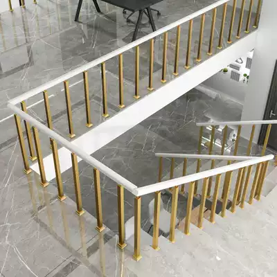Solid wood handrail loft home stair column stainless steel guardrail fence protection pingyangtai indoor railing Villa