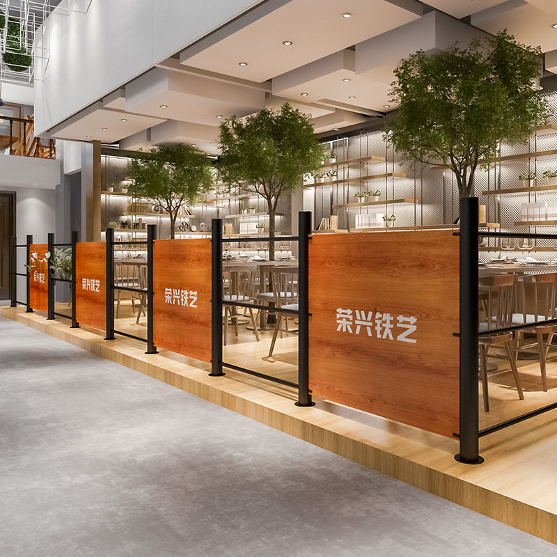Iron partition decoration simple modern dining room hot pot restaurant industrial screen half wall clip fence iron aisle