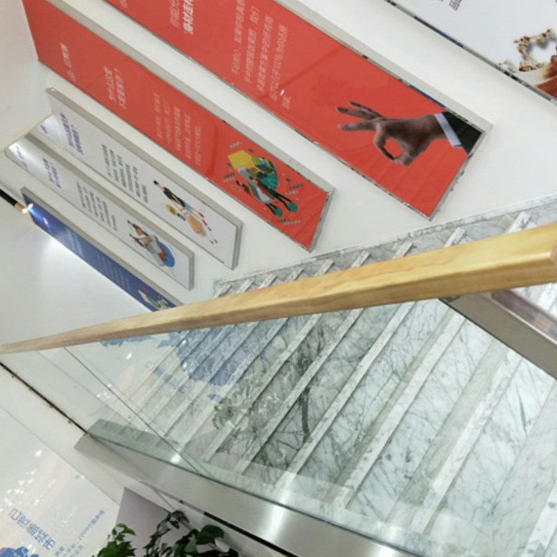 Stairs Customized Solid Wood Glass Upper Wood Board Armrest Stainless Steel Handle Handle Guard Rail Creative Railing Brief Hyundai-Taobao