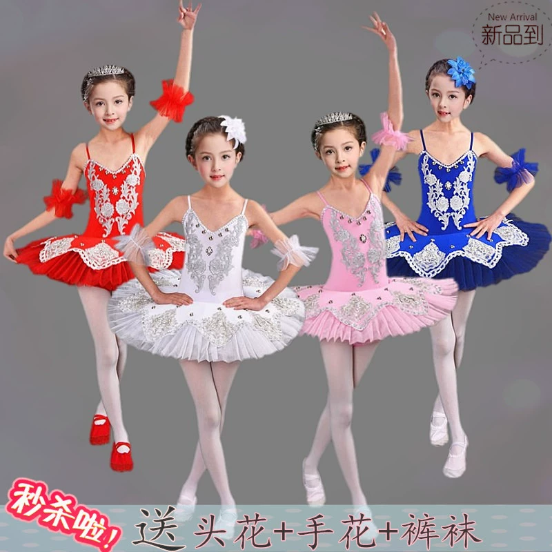 Váy múa ba lê cho trẻ em Váy múa ba lê nhỏ Váy Tutu Váy cho bé gái Trang phục biểu diễn Bài tập biểu diễn - Trang phục