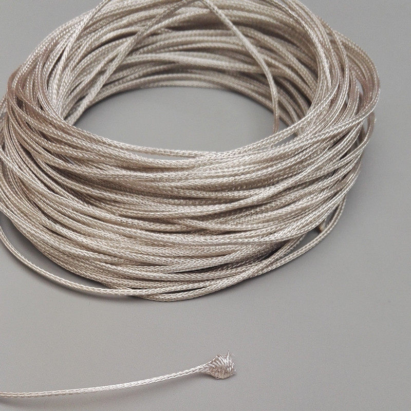进口镀银屏蔽网HiFi金属避震网厚银超密屏蔽信号线网套0.8-1.5mm