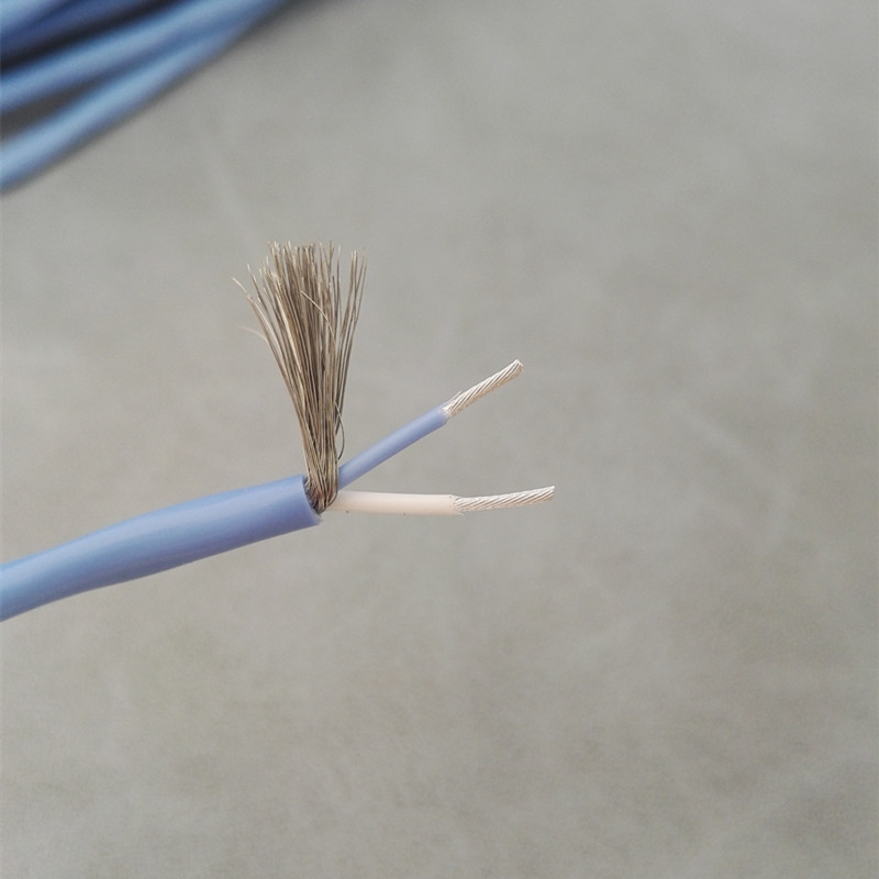 进口2芯特氟龙镀银线2x0.35平方信号线镀锡铜屏蔽网稀疏镀银芯