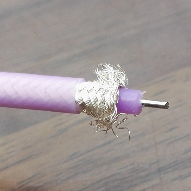 进口特氟龙镀银同轴线镀银屏蔽合金线芯超密屏蔽网线材外径4.55mm