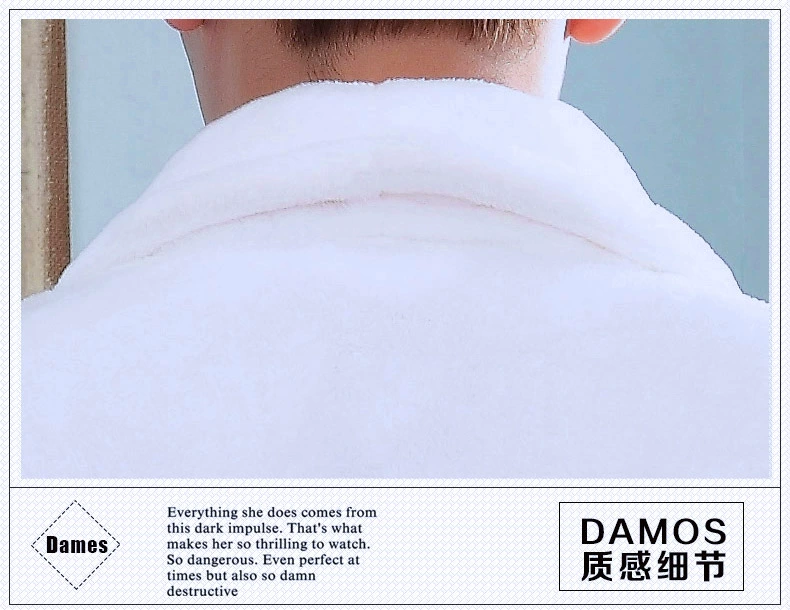 Trang chủ dịch vụ đồ ngủ nam dày áo choàng flannel mùa thu và mùa đông áo choàng tắm san hô lông cừu dài tay màu trắng rắn