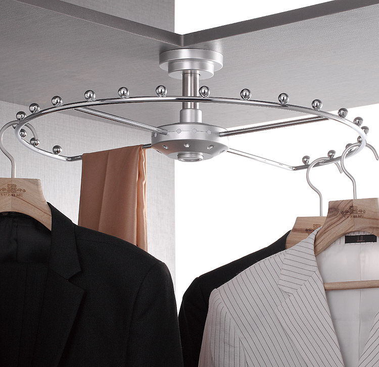 Cloakroom household wardrobe top-mounted rotating clothes hanger pants rack 360-degree rotating clothes rack corner clothes rail